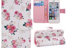 PU Leather Wallet Stand Flip Case with Beautiful Flowers for 4.7" Inch iPhone 6 SKU: MKC-13099