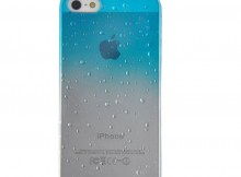 Rain drop design case cover for iPhone 5S--Light Blue