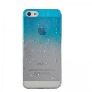 Rain drop design case cover for iPhone 5S--Light Blue