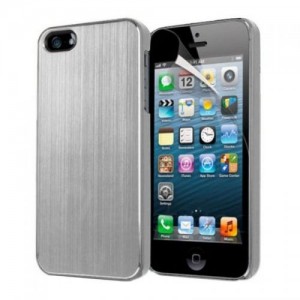 MKC-9277 Luxury Brushed Metal Aluminum Chrome Hard Case For iPhone 4 -Black