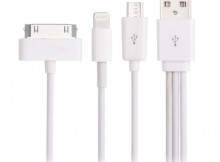 Apple 8-pin/30-pin and mirco USB Data Cable - 3 in 1