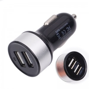 USB Ports Car Charger with Round Base