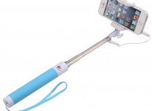 Handheld Wired Cable Selfie Stick Monopod Extendable Pole -Blue