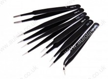 Wholesale 6 x Professional Coated Precision Tweezers Set Stainless Steel Non Magnetic