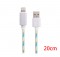 Wholesale 20cm Fluorescent Braid Data Charging Cable for iPhone 5/5S/6