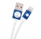 Wholesale 1m Silver Wire Braid Data Charging Cable for iPhone 5/5S/6 - Blue