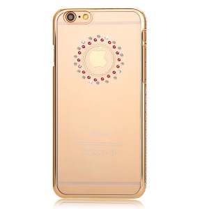 Circle Halo Thin Slim PC Case Skin with Bling Crystal for iPhone 6 4.7