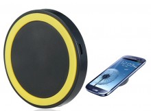 Wholesale Q5 Universal Wireless Charging Pad Charger for iPhone Samsung LG - Yellow