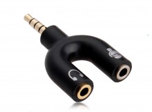 Wholesale 3.5mm Audio Jack to Headphone Microphone Splitter Converter Adaptor Mobile Tab
