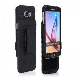 Shockproof Fall Preventing Protective Case Cover with Clip Stand Holder for Samsung S6