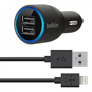 Wholesale Belkin 2.1A Dual USB Car Charger + 1.2m Lightning Data Cable for iPhone 5 5S