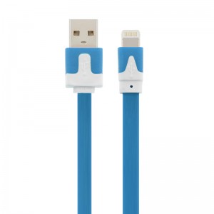 3M Flat Noodle 8 Pin USB Data Charger Cable for iPhone 5 / 5S / 5C - Blue