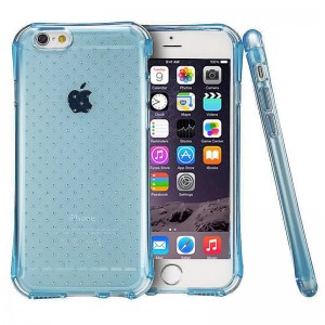 Wholesale Transparent Dot Anti-Slip Bumper Case TPU Skin for iPhone 6 6S - Blue 