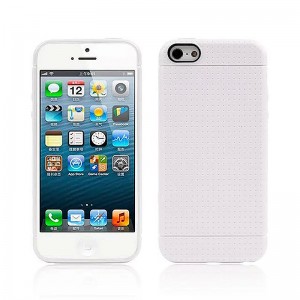 Wholesale Honeycomb Protective TPU Phone Back Cover Case for iPhone SE - White 