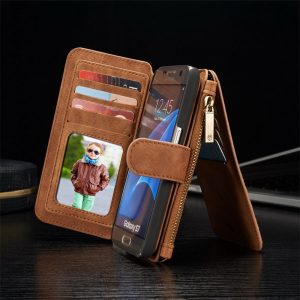 Genuine Leather Purse Wallet Case for iPhone 6 6s Plus Magnetic Suede Flip Cover
